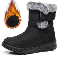 Winter Men Fur Lined Warm Boots Thick Cushion Anti Slip Snow Boots Outdoor Cold Weather Durable Sole Daily Walking Cosy Footwear 36 juoda