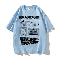 DeLorean Back To The Future Cool High Quality Cotton T-shirt Fitness T Shirt Streetwear Graphic Unisex Tops Tees Men's Clothing S gray