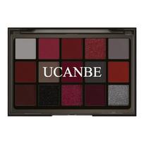 UCANBE 15 spalvų akių šešėlių paletė - Crimson Play: Helovino ir dūminio efekto makiažas 10.8g gray