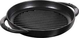 Staub Pure Grill Round Black 22cm Grill Frying Cast Induction Compatible Japanese & Pan, Double-Handled, Iron, Enamel, [Official Product] 40511-520