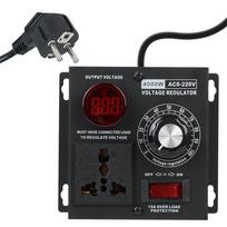 Įtampos reguliatorius šviesos greičiui, temperatūrai, voltams, nešiojamas, didelės galios, kintamos įtampos valdiklis AC 220V 4000W juoda
