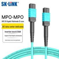 SK-LINK MPO-MPO 12 gyslų OM3 daugiamodžio pluošto optinis jungiamasis laidas