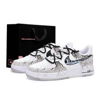 Nike Air Force 1 Cushioning Abrasion Resistant Cushioning, Wear Resistant Low top Skateboard Shoes Unisex Black White CW2288-111(Team1326-XBOX) 36.5 white