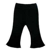 Children's Spring Summer Ribbed Flare Pants - Solid Color Elastic Casual Wear for Baby Girls and Toddlers 90 cm juoda