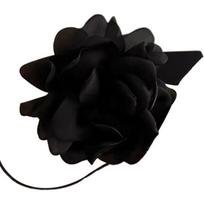 Retro Flower Choker karoliai Vienspalviai elegantiški suvarstomi reguliuojami dirželiais apykaklės karoliai juoda
