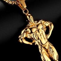 Stainless Steel Titanium Gym Fitness Man Hip Hop Body Pendant Collar Chains Necklace for Men Women Boy Friend Gift Fashion Jewel