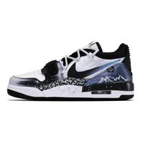 Jordan Legacy 312 Abrasion Resistant Low top Vintage Basketball Shoes Men's Black Gray Blue CD7069-120(Team398-) 41
