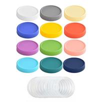 12 Count Plastic Preserving Jar Lids Assorted Color Sealed Design Mason Jar Cover Kitchen Essential 1