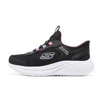 Skechers Slip-Ons Leather Fashion Versatile Shock-Absorbing Breathable Low-Top Outdoor Shoes Kids sneakers 303690L-BLK 31