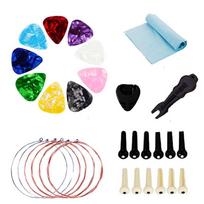 Guitar Accessories Set: Strings, Picks, Capo & 3-in-1 String Tool