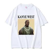 Funny Kanye West Meme Retro T-shirt for Men & Women - Hip Hop Short Sleeve S beige