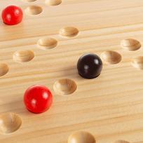 Original Marble Board Game Wooden Double Sided Fast Track Board Game with 24 Marbles for 6 Players Family Friends and Party beige
