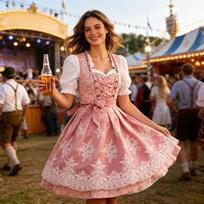 Women's Oktoberfest Dress with Lace and for Performance and Costume Parties L