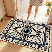 1pc Evil Eye Area Door Mat Tribal Style Rugs Floor Mat for Doormat Entrance Bedroom Polyester Floor Mat Retro Home Decoration 40X60CM