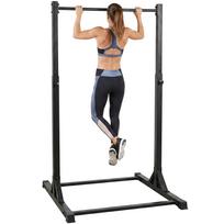 Jėgos Treniruočių Stotis ir Prisitraukimo Stovas Power Tower 200 kg su 8 Aukščio Lygiais Juoda 128 x 120 x 222 cm
