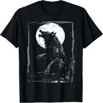 Head Halloween Mythology Wolf Shifter Lycan T-Shirt(1) S juoda