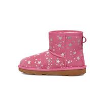 UGG Kids Classic Mini II Stars Fleece Lined Pink Boots 1115852T-WBRR 22 pink
