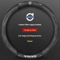 Automobilio vairo apdangalas Volvo XC40 XC60 XC70 XC90 V40 V50 V60 V90 S40 S60 S80 S90 anglies pluošto 38cm odinis automobilio aksesuaras anglies pluošto juodos spalvos