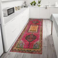Terakotos Boho virtuvės prieangis koridorius turkiškas takas kilimas vintažinio persiško stiliaus takas skalbiami bohemiški kilimai 1p40x60x1cm gray