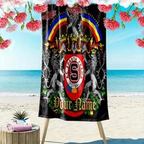 Custom Name AC Sparta Praha Print Beach Towel, Large Soft Quick Dry Towel for Beach Camping Swimming -HE161 70cmx140cm(27x55inch) black