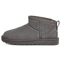 UGG Classic Ultra Mini Bling Suede Šilti Neslystantys Kailiu Pamušti Kulniukai Sniego Batai Moteriški Batai Anglies 1119871-CHRC 36 gray