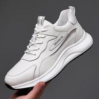 Fashion Black Leather Shoes Man Low Top Casual Shoes for Men Autumn Winter Sneakers Men's Shoe Thick Sole Sneakers Anti-slip Work Shoes 39