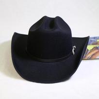 Men'S Woolen Western White Cowboy Hat Upturned Hump Knight Hat L（58-60cm） black