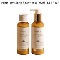 d'Alba White Truffle Return Oil Cream Cleanser Set — Pump / Tube Type — Korean Vegan Oil-to-Foam Transforming Cleanser Pump 160ml (5.41 fl oz) + Tube 100ml (3.38 fl oz)