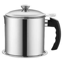 Stainless Steel Oil Can Container with Fine Filter Frying Oil Saver for Straining And Storing Cooking Oil Reuse 1.4L sidabras