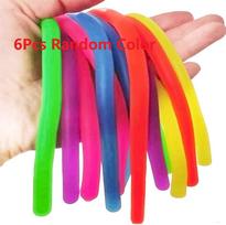 6 vnt. Beždžionės makaronai Sensory Tampomi virveliniai Fidget žaislai TPR Virvė Streso mažinimo žaislas Vaikams ir Suaugusiems Gerina koncentraciją green