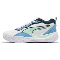 Puma Playmaker Pro Unisex Low Top Basketball Shoes White Blue Green 377572-14 42.5