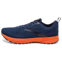Brooks Revel 5 Round Toe Lace-Up Comfortable Fabric Non-Slip Wear-Resistant Low-Top Running Shoes Men sneaker Blue Orange 110374-498 44.5