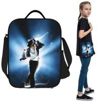 Michael Jackson Musicians Singers Dancers Insulated Lunch Bag Office Cooler Thermal Food Box Tote Portable Lunch Boxes Container One Size black