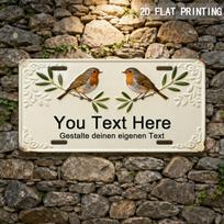 Vintage Cream Robin Custom Text Metal Plaque 15x30cm Waterproof Outdoor Sign balta
