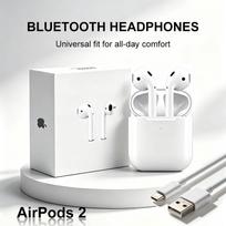 Apple AirPods 2 Bevielės ausinės Bluetooth 5.3 HiFi stereo garsas Dvigubi mikrofonai 24 val. bendras grojimo laikas Jutiklinis valdymas Į ausis įdedamos ausinės skirtos iOS Android balta