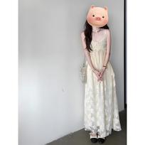 Gentle lace splicing high-waisted skirt slip suit women's summer vacation atmosphere is a complete set of outfits S- (can be worn within 45kg)