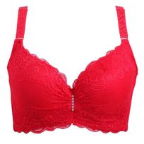 Large Size Thin Sexy Lace Bra with Underwire Gathered Side Adjustment Underwear 36/80C