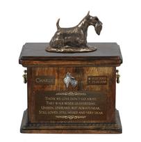 Scottish terrier, Aberdeen Terrier, Scottie, Aberdeenie I - urn for dog ashes, urn with a statuette, personalized urn for dog ashes by Art-Dog brand ruda