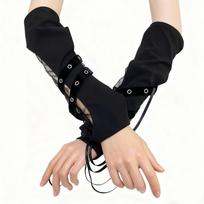 Black Lace Punk Motorcycle Style Hollow-Out Unisex Arm Sleeves One Size
