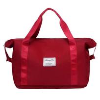Large Capacity Folding Travel Bag Luggage Gym Handbag Shoulder Bag for Women Men Storage Short Distance Portable Travel Tote Bag raudona