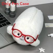 Plush Seal Pencil Case With Large Capacity For Students And Office Storage pilka spalva