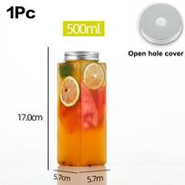 500 ml nešiojamas vaisių sulčių šalto plikymo arbatos butelis skaidrus plastikinis gėrimų butelis vienkartinis pieno arbatos butelis as the picture