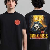 Hot Guns N Roses London UK 2025 Tour Event Tee At Wembley Stadium on June 26 2025 Two Sided T-Shirt M brown