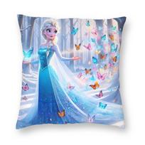 Kawaii Queen Frozen Princess Elsa  Pillowcase Printing Cushion Cover Decorations  Throw Pillow Case Cover Home Zipper 45X45cm 30cmx30cm gray