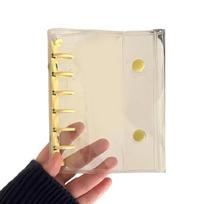 6 Hole PVC Binder Cover 6 Holes Punched Photo Album Covers 6 Rings PVC Card Folder Cover for Refillable Notebook Planner beige