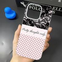 Half lace polka dot pattern Phone Case For Iphone 17 17air 16 15 14 13 12 11 8 7 Pro Max Mobile Protective Case Soft Funda Cover iphone 14 Plus