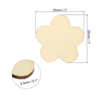 50pcs Wooden Flowers Unfinished Wood Flowers Blank Wooden Cutouts Ornaments Natural Wood Piece for Christmas Party Craft Project