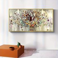 Gustavo Klimto „Gyvybės medis“, peizažo sienų dekoras, drobė, skandinaviški plakatai ir spaudiniai, modernus sienų dekoras svetainei 20x40cm No Framed beige