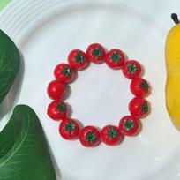 Multi-color Dopamine Wrist Jewelry 3D Fruit Fruit Beaded Bracelet Y2K Cartoon Bracelet  Summer E red