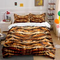 Tiger Pattern Bedding Set - 3 Piece Bedding set (1 duvet cover, 2 pillowcases, duvet not included) 135x200cm